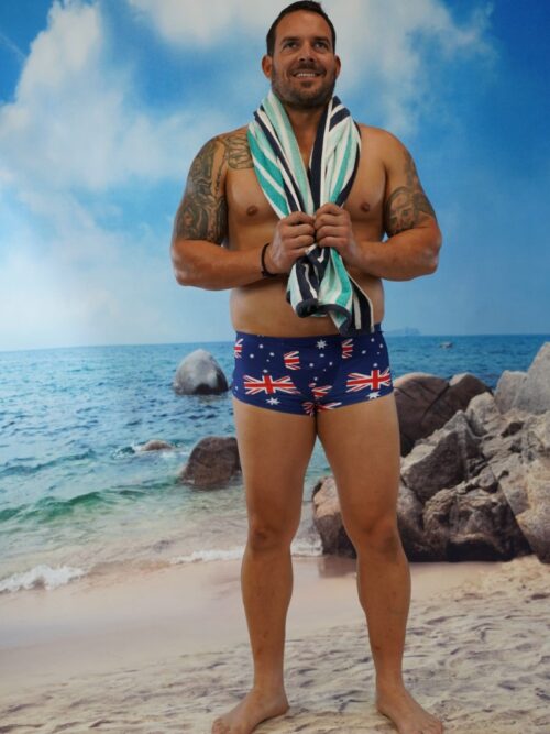 Aussie Flag Shaped Front Mini Trunks-Oz