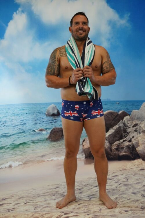 Aussie Flag Shaped Front Mini Trunks-Oz