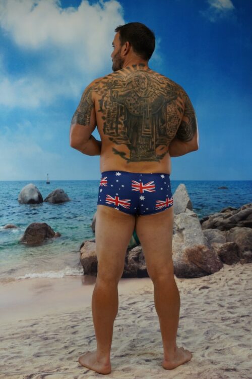 Aussie Flag Shaped Front Mini Trunks-Oz