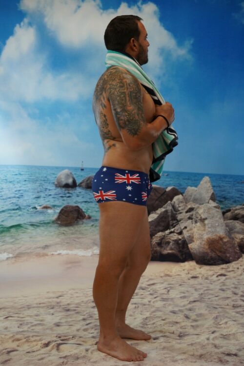 Aussie Flag Shaped Front Mini Trunks-Oz