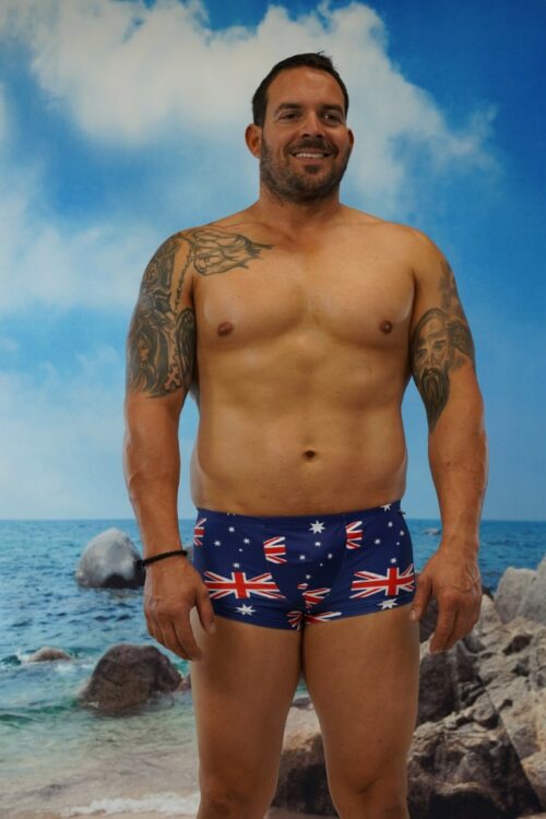 Aussie Flag Shaped Front Mini Trunks-Oz
