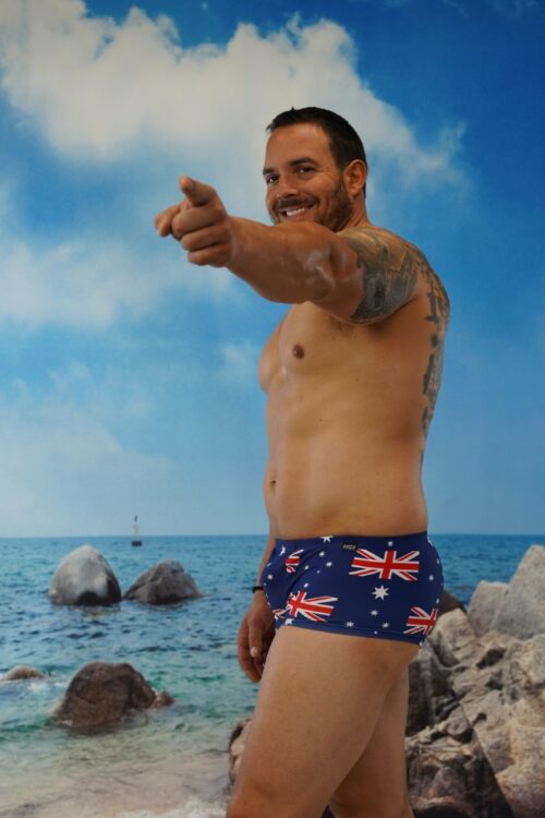 Aussie Flag Shaped Front Mini Trunks-Oz