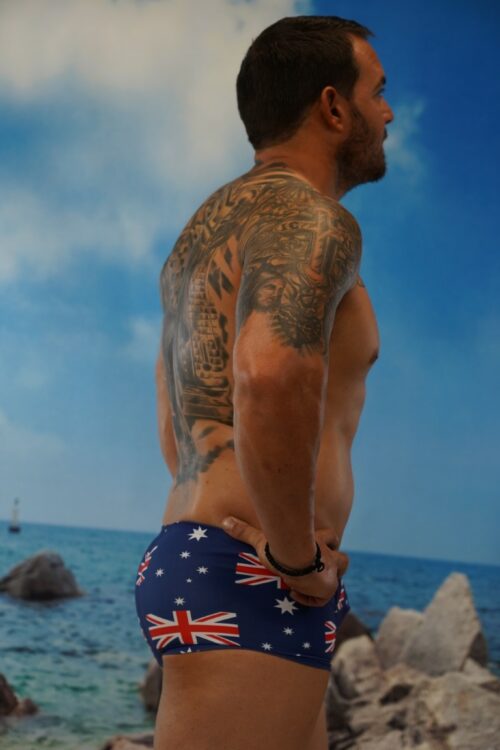 Aussie Flag Shaped Front Mini Trunks-Oz