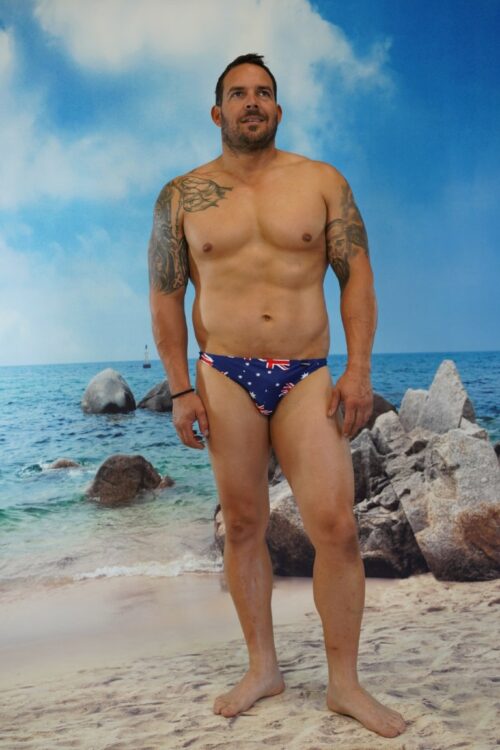 Aussie Flag Male Brazilian 3/4 Bum Briefs-Oz