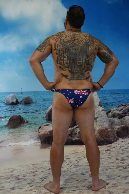 Aussie Flag Male Brazilian 3/4 Bum Briefs-Oz