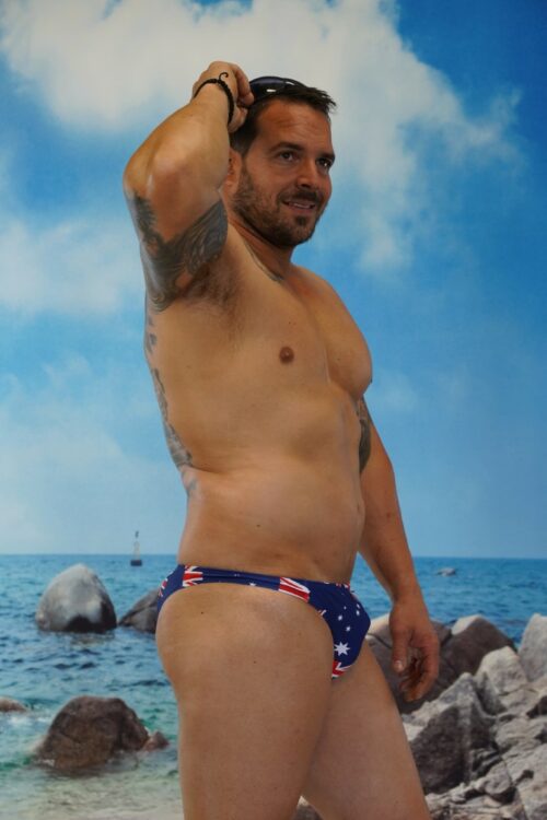 Aussie Flag Male Brazilian 3/4 Bum Briefs-Oz