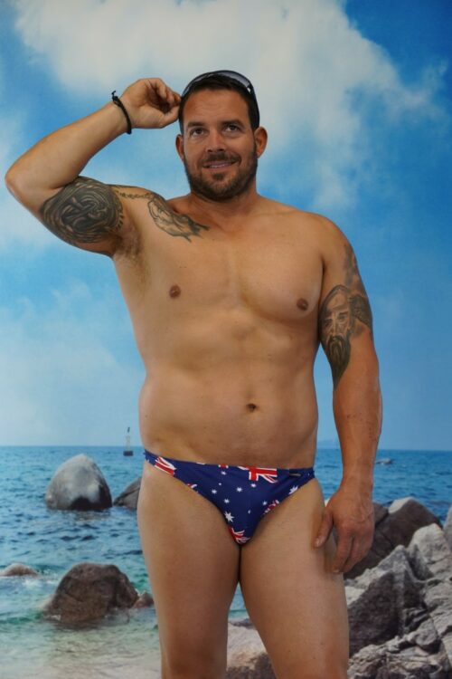 Aussie Flag Male Brazilian 3/4 Bum Briefs-Oz