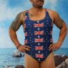Aussie Flag Race Back Thong One Piece-Oz