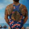 Aussie Flag Race Back Brazilian 3/4 Bum One Piece-Oz