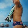 Aussie Flag Shaped Front Slim Mini Trunks