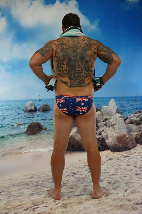 Aussie Flag String Side Regular Briefs