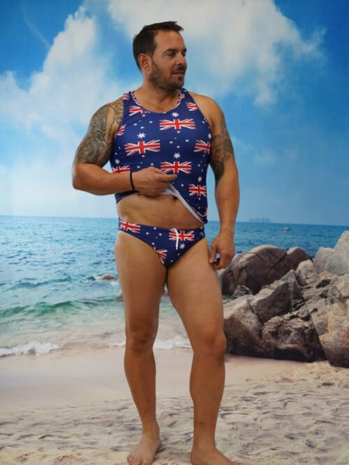 Australian Flag Muscle Singlet Top-OZ