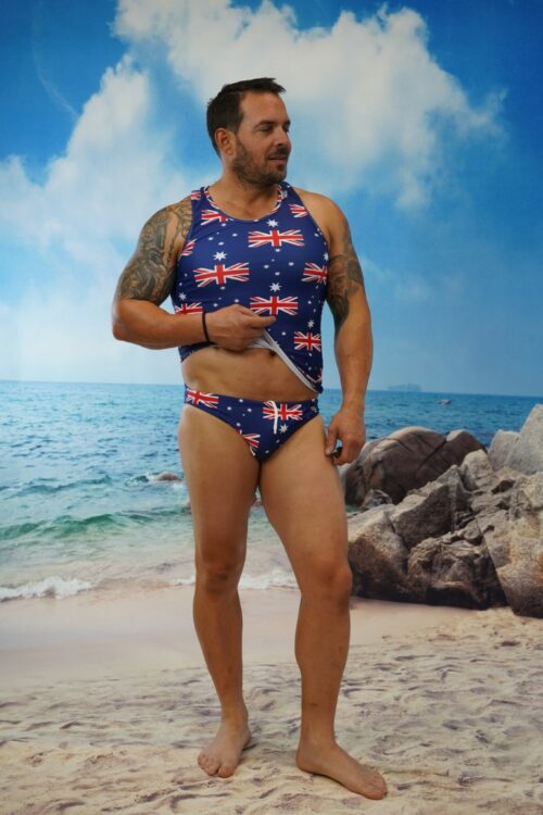 Australian Flag Muscle Singlet Top-OZ