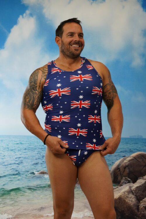 Australian Flag Muscle Singlet Top-OZ