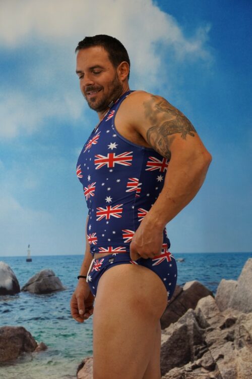 Australian Flag Muscle Singlet Top-OZ