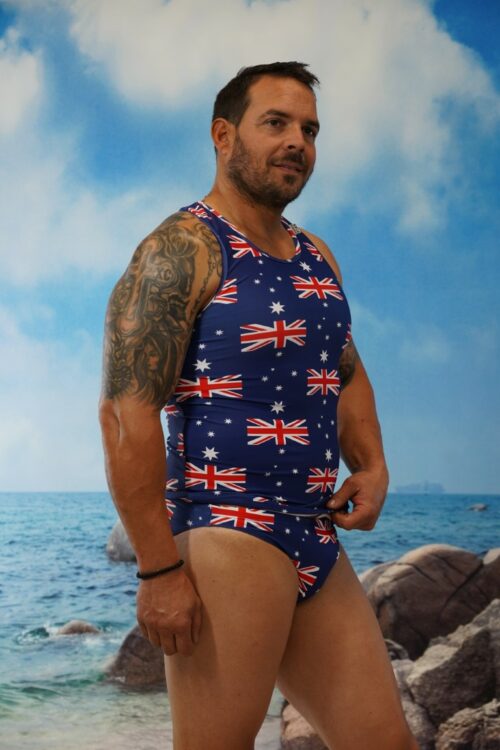 Australian Flag Muscle Singlet Top-OZ